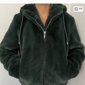 Rachel Zoe Dark Green Teddy Jacket